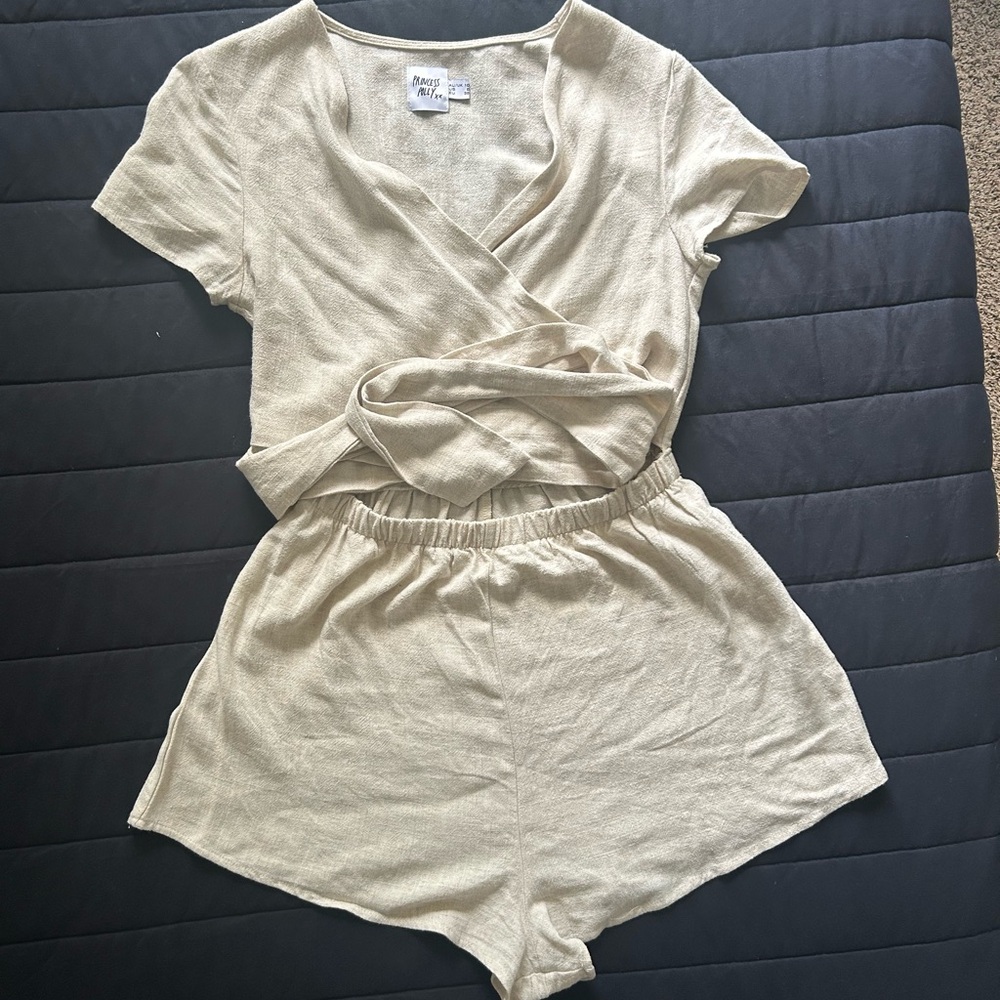 Princess Polly Cream Jumpsuit